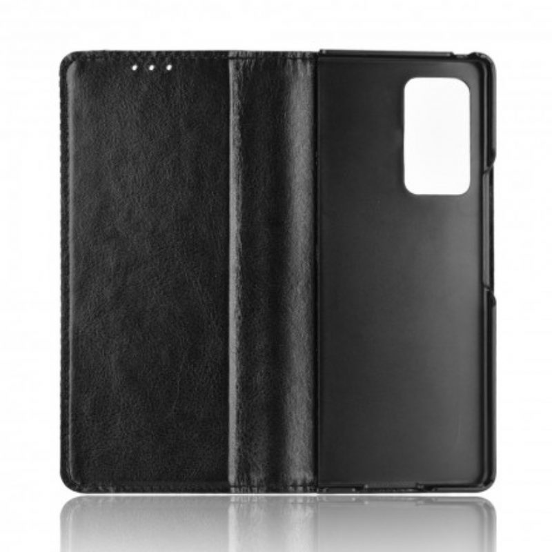 Folio Cover Samsung Galaxy Z Fold 2 Custodia in pelle Effetto Pelle Stilizzata