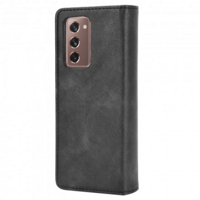 Folio Cover Samsung Galaxy Z Fold 2 Custodia in pelle Effetto Pelle Stilizzata