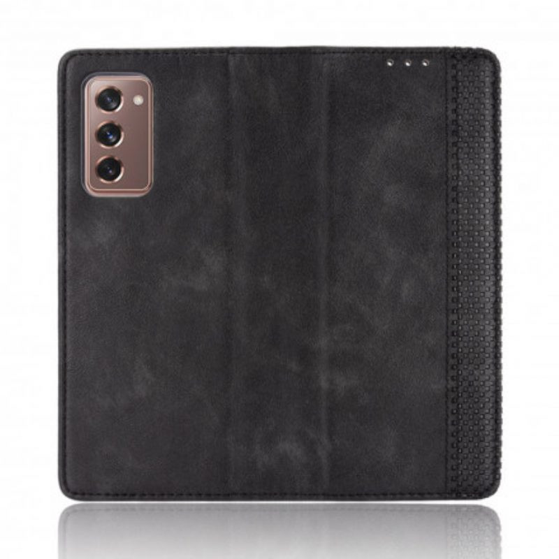 Folio Cover Samsung Galaxy Z Fold 2 Custodia in pelle Effetto Pelle Stilizzata