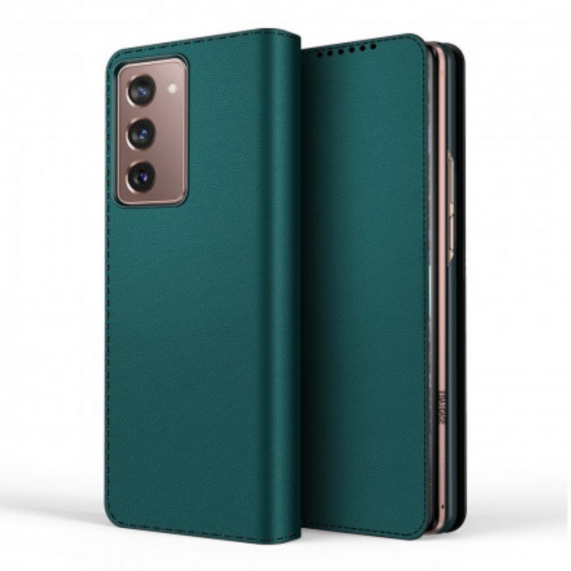 Folio Cover Samsung Galaxy Z Fold 2 Custodia in pelle Pelle Vera