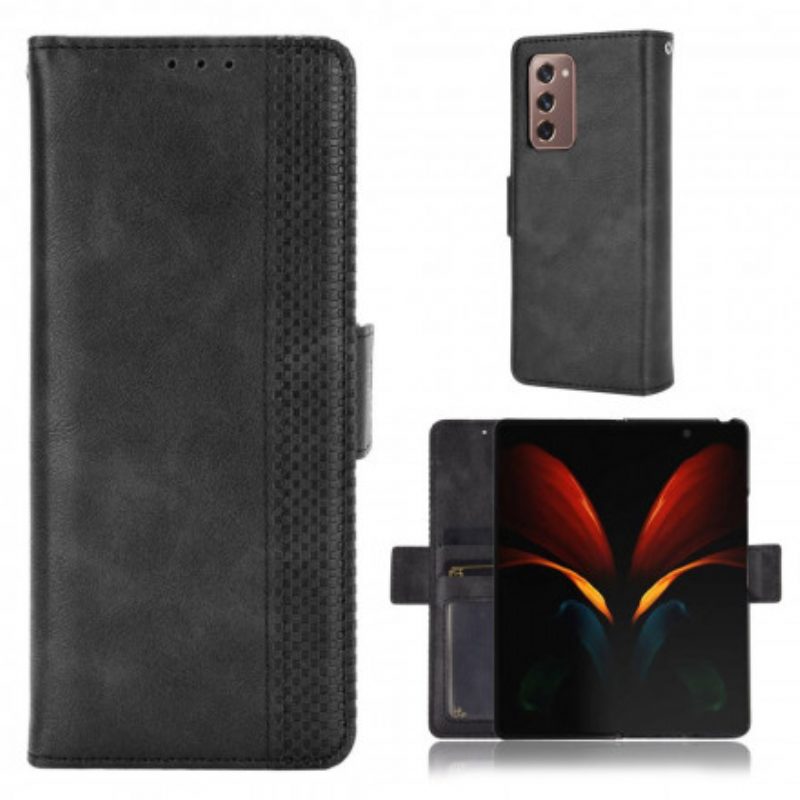 Folio Cover Samsung Galaxy Z Fold 2 Effetto Pelle Stilizzata