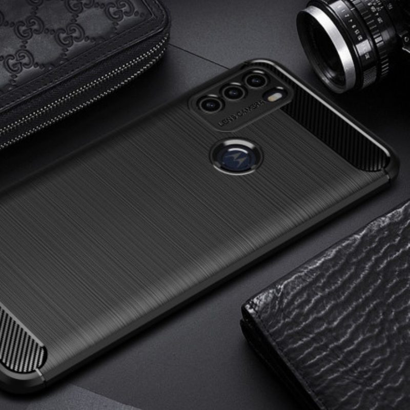 Cover Moto G50 Fibra Di Carbonio Spazzolata