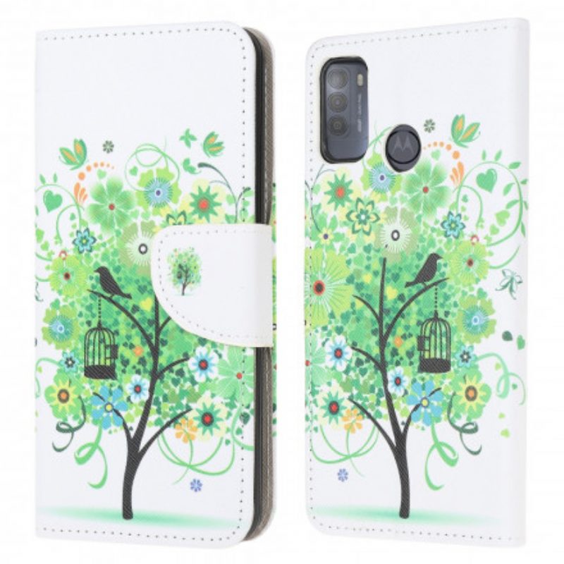 Custodia in pelle Moto G50 Albero In Fiore