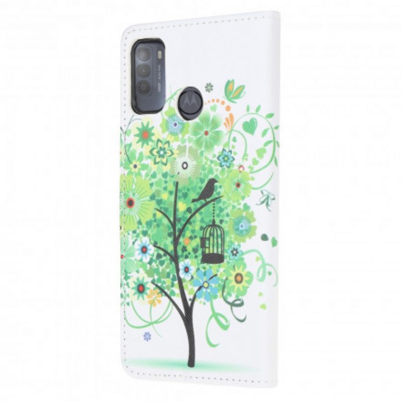 Custodia in pelle Moto G50 Albero In Fiore