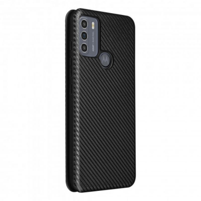 Folio Cover Moto G50 Custodia in pelle Carbonio Siliconico