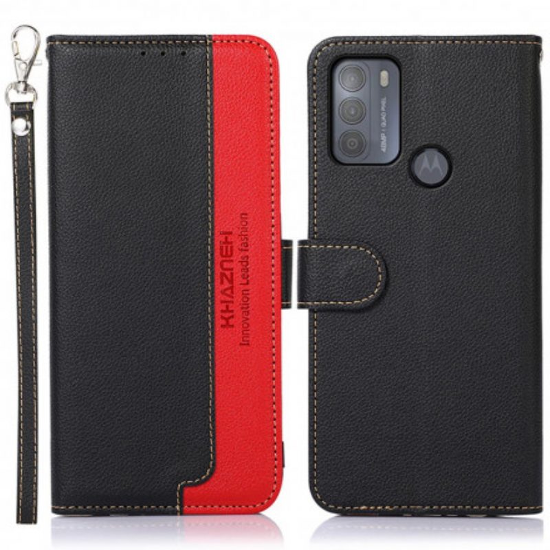 Folio Cover Moto G50 Lychee Style Rfid Khazneh