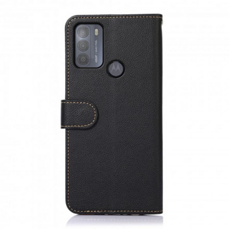 Folio Cover Moto G50 Lychee Style Rfid Khazneh