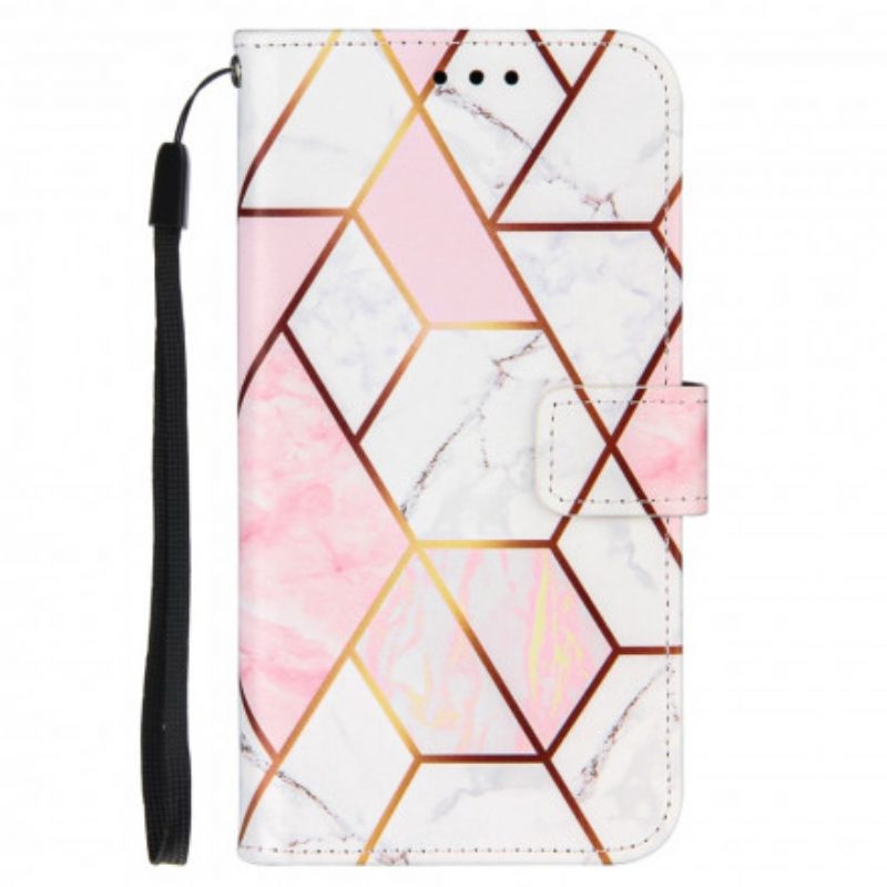 Folio Cover Moto G50 Marmo Geometrico A Strisce