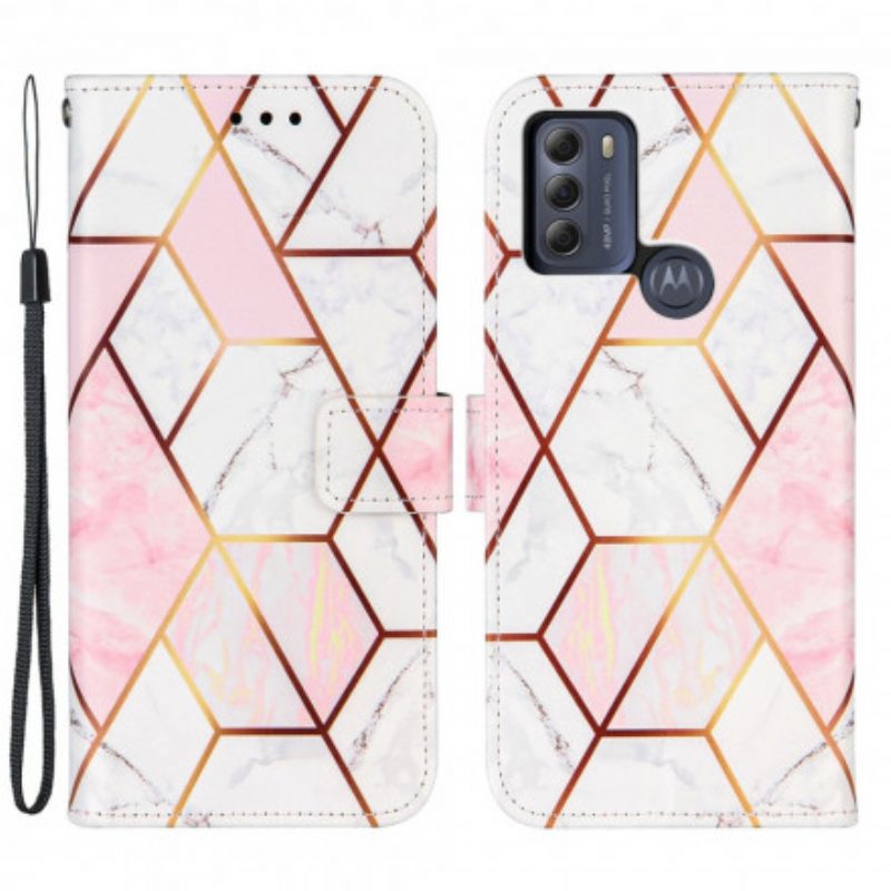 Folio Cover Moto G50 Marmo Geometrico A Strisce