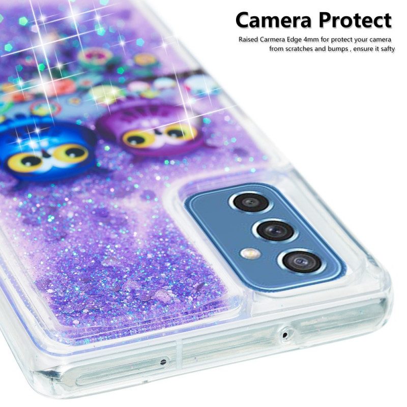 Cover Samsung Galaxy M52 5G Coppia Di Gufi Viola