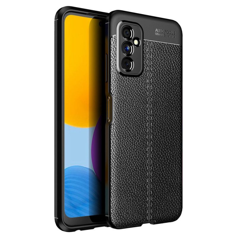 Cover Samsung Galaxy M52 5G Doppia Linea Litchi Effetto Pelle