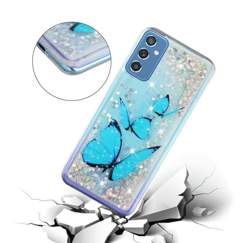 Cover Samsung Galaxy M52 5G Farfalla Di Zaffiro