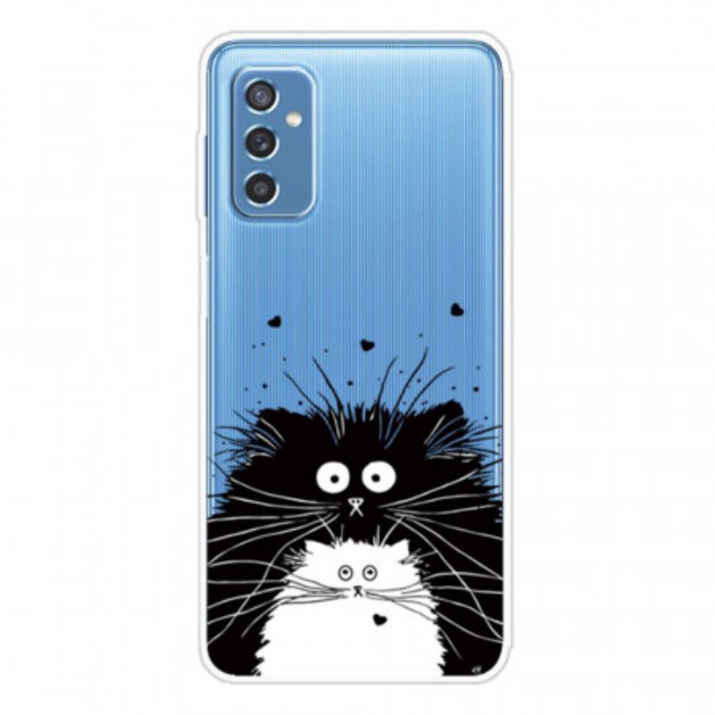 Cover Samsung Galaxy M52 5G Gatti In Bianco E Nero