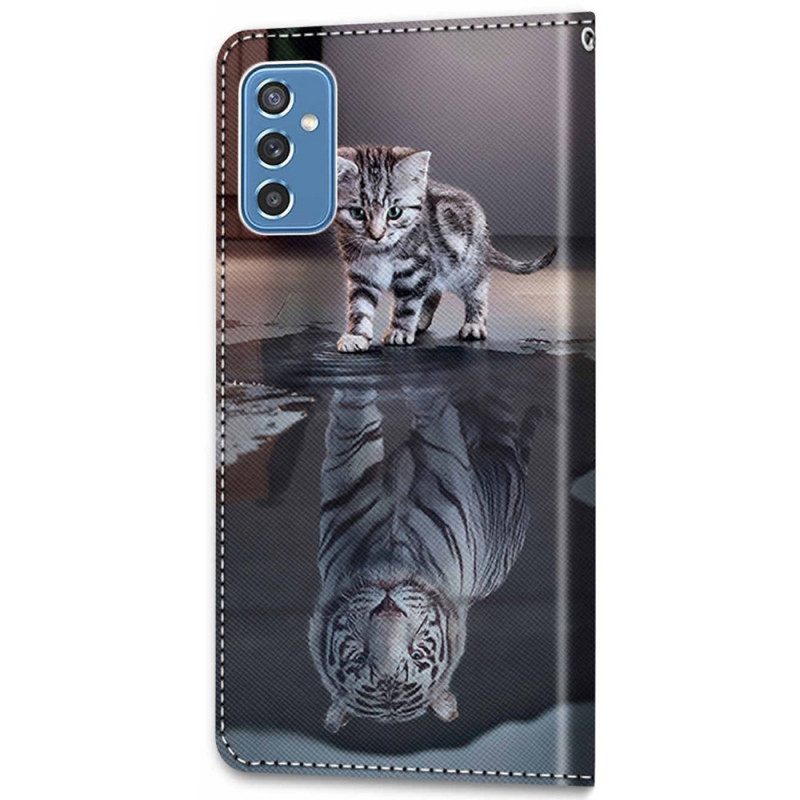 Custodia A Portafoglio Samsung Galaxy M52 5G Sogno Ad Occhi Aperti Del Gatto