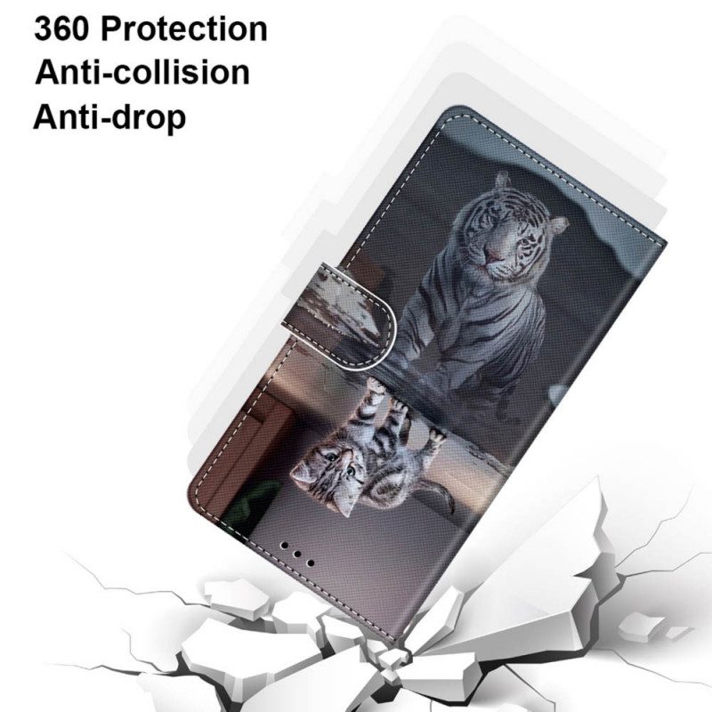 Custodia A Portafoglio Samsung Galaxy M52 5G Sogno Ad Occhi Aperti Del Gatto