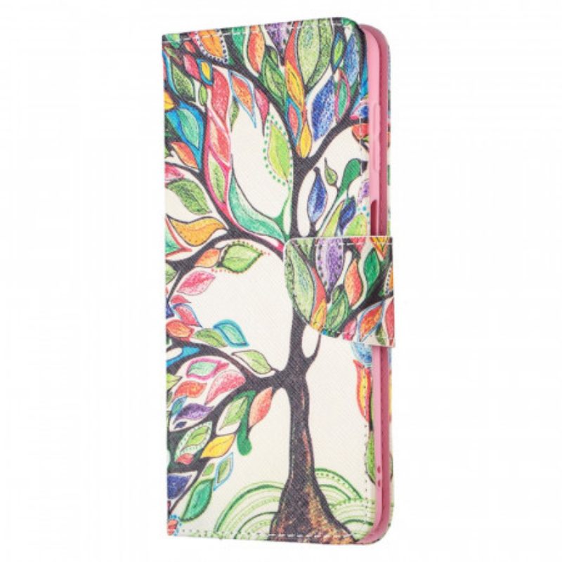 Custodia in pelle Samsung Galaxy M52 5G Albero Arcobaleno