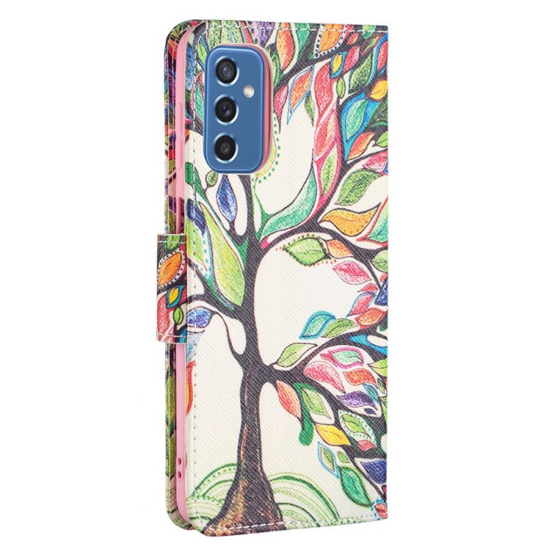 Custodia in pelle Samsung Galaxy M52 5G Albero Arcobaleno