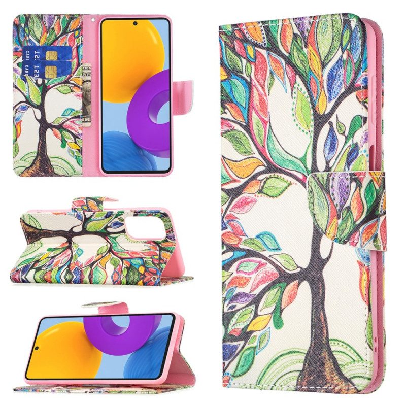 Custodia in pelle Samsung Galaxy M52 5G Albero Arcobaleno