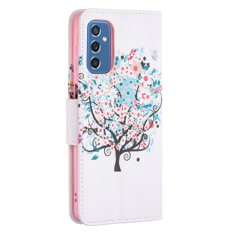 Custodia in pelle Samsung Galaxy M52 5G Arbusto Arcobaleno