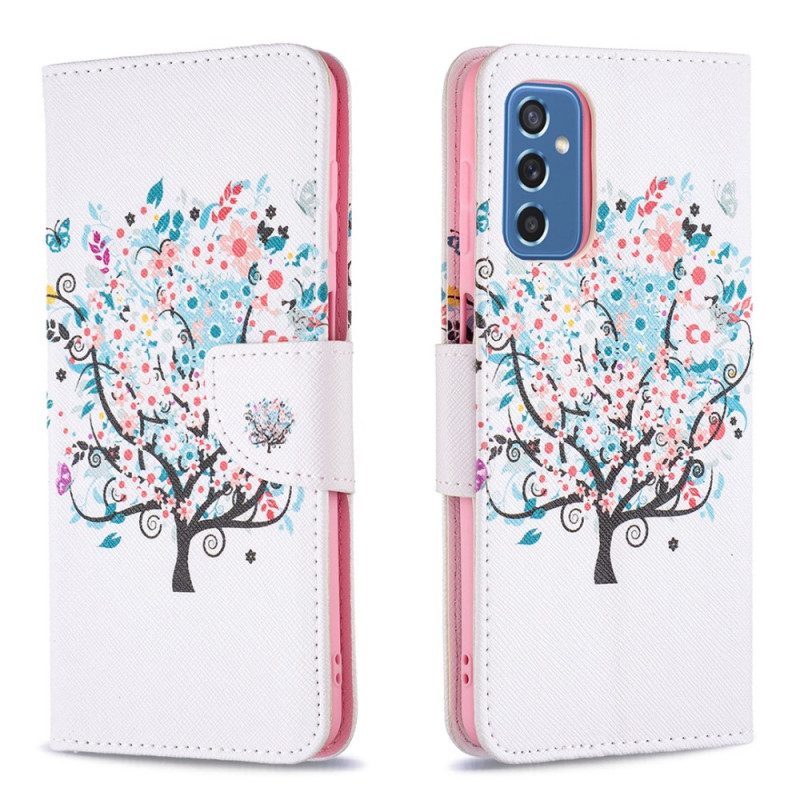 Custodia in pelle Samsung Galaxy M52 5G Arbusto Arcobaleno