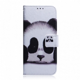 Custodia in pelle Samsung Galaxy M52 5G Faccia Da Panda