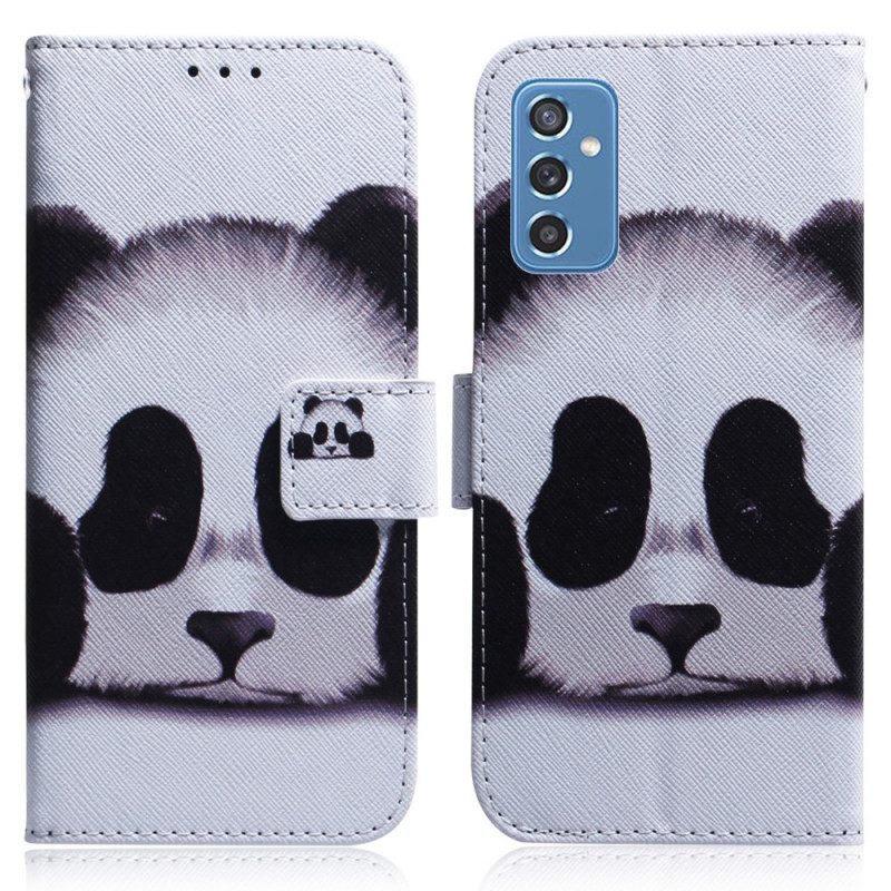 Custodia in pelle Samsung Galaxy M52 5G Faccia Da Panda