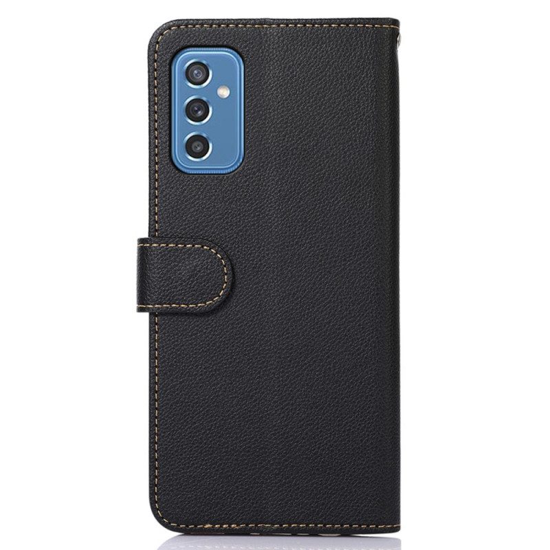 Custodia in pelle Samsung Galaxy M52 5G Lychee Style Rfid Khazneh