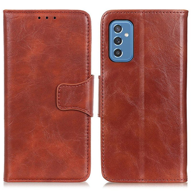 Folio Cover Samsung Galaxy M52 5G Chiusura Reversibile In Pelle Crosta