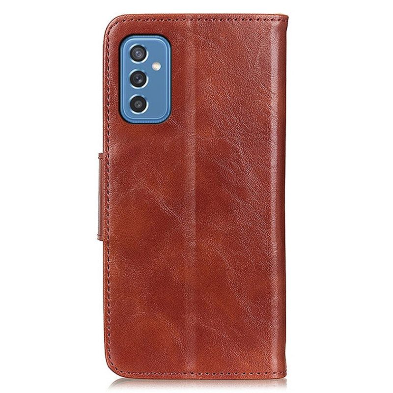 Folio Cover Samsung Galaxy M52 5G Chiusura Reversibile In Pelle Crosta