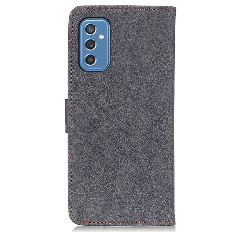 Folio Cover Samsung Galaxy M52 5G Khazneh Crosta Di Cuoio Retrò