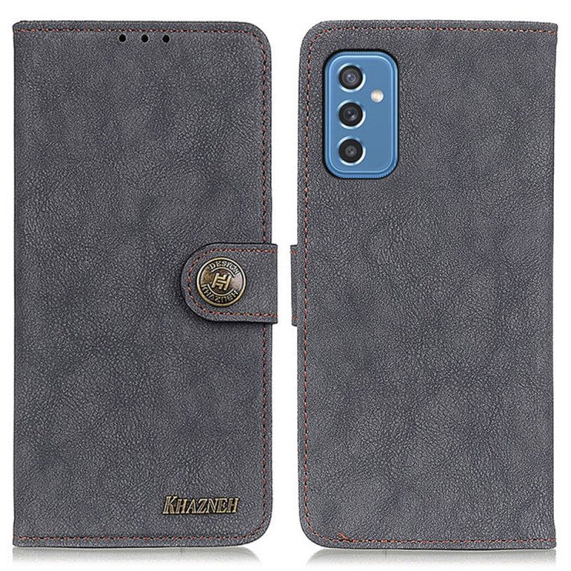 Folio Cover Samsung Galaxy M52 5G Khazneh Crosta Di Cuoio Retrò