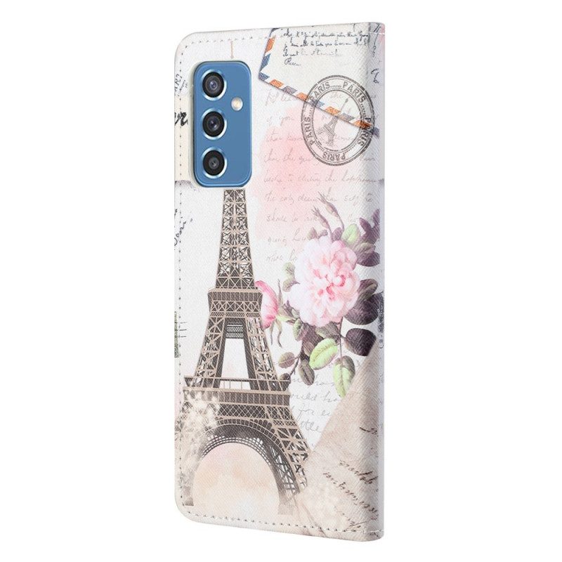 Folio Cover Samsung Galaxy M52 5G Retrò Torre Eiffel