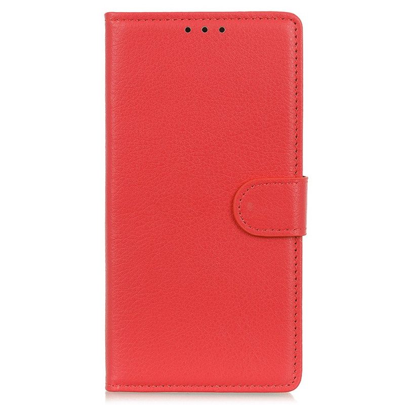 Folio Cover Samsung Galaxy M52 5G Trama Di Litchi