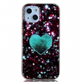 Cover iPhone 14 Cuore Glitterato