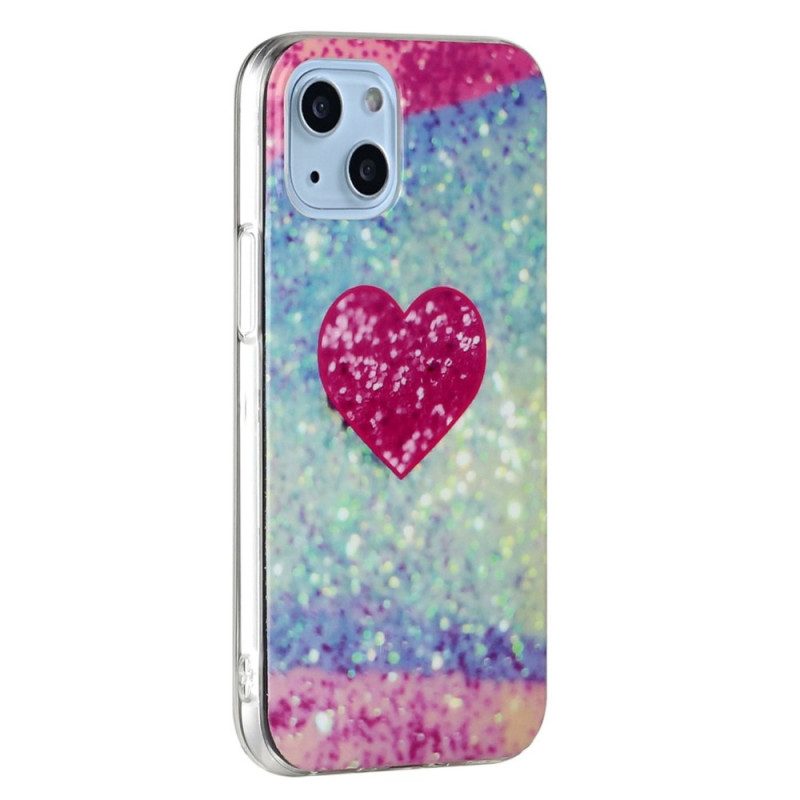 Cover iPhone 14 Cuore Glitterato