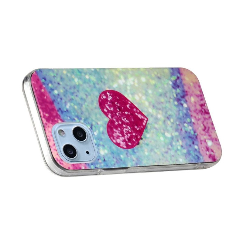 Cover iPhone 14 Cuore Glitterato