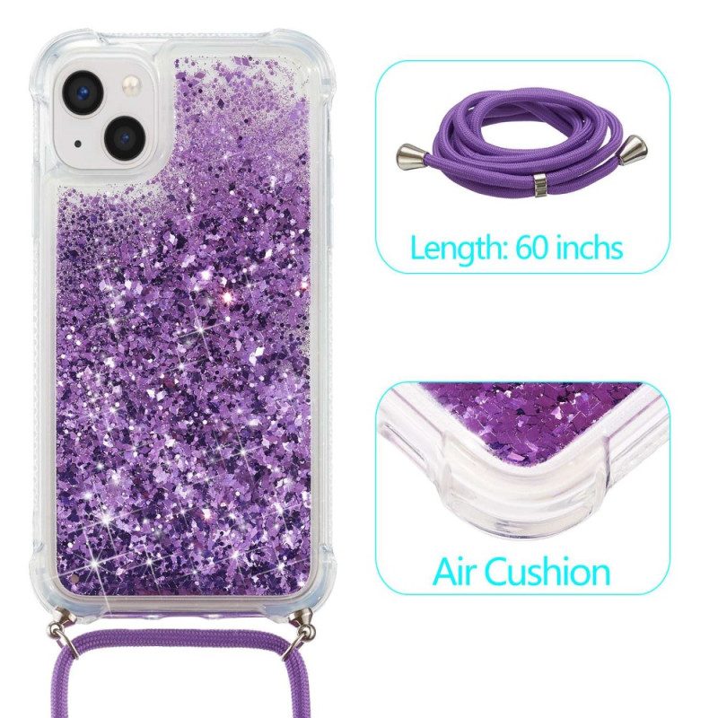 Cover iPhone 14 Design Con Paillettes Con Coulisse