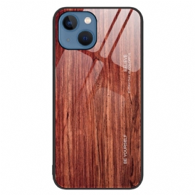 Cover iPhone 14 Design In Legno Vetro Temperato