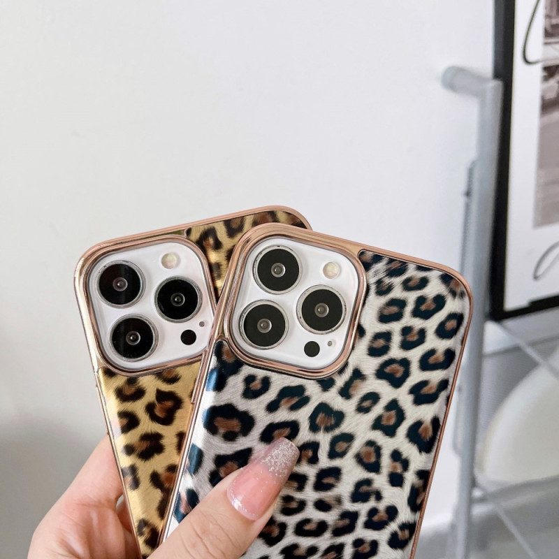 Cover iPhone 14 Effetto Pelle Di Leopardo