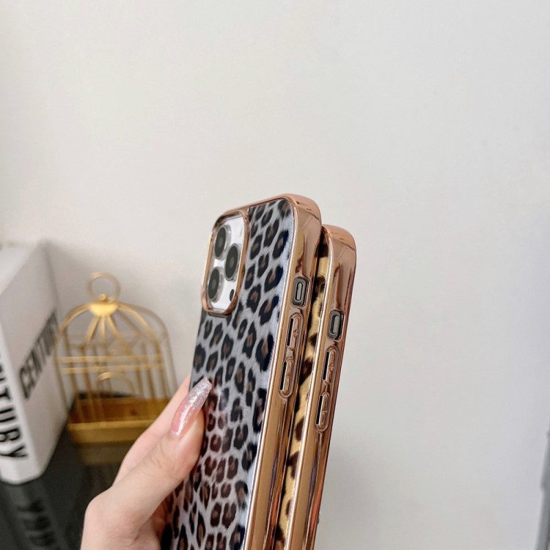 Cover iPhone 14 Effetto Pelle Di Leopardo