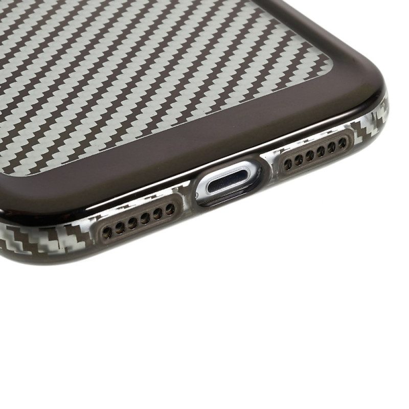 Cover iPhone 14 Elegante Fibra Di Carbonio