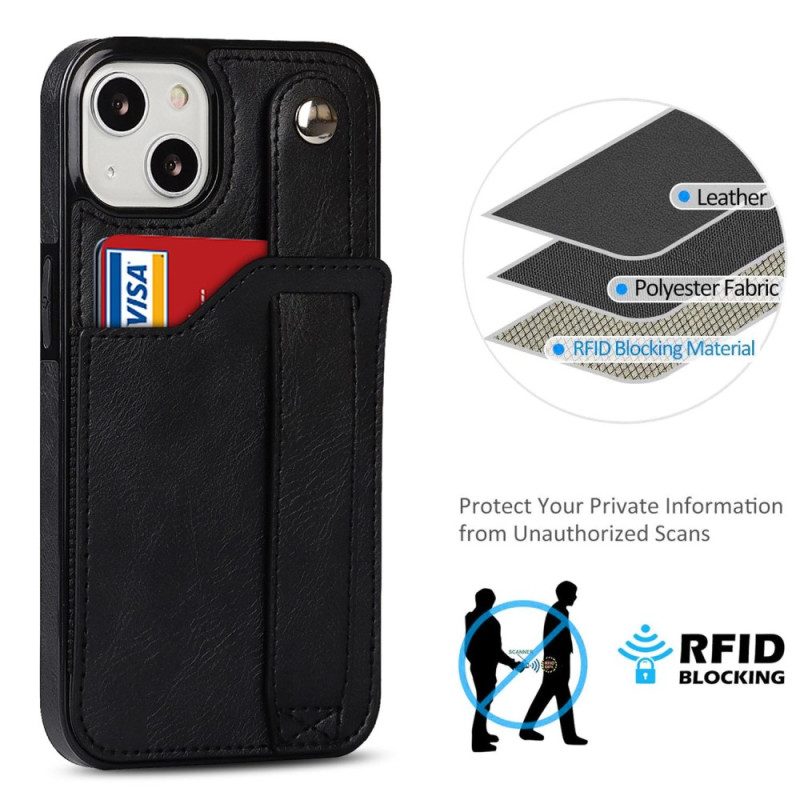 Cover iPhone 14 Portacarte Rfid Con Cinturino