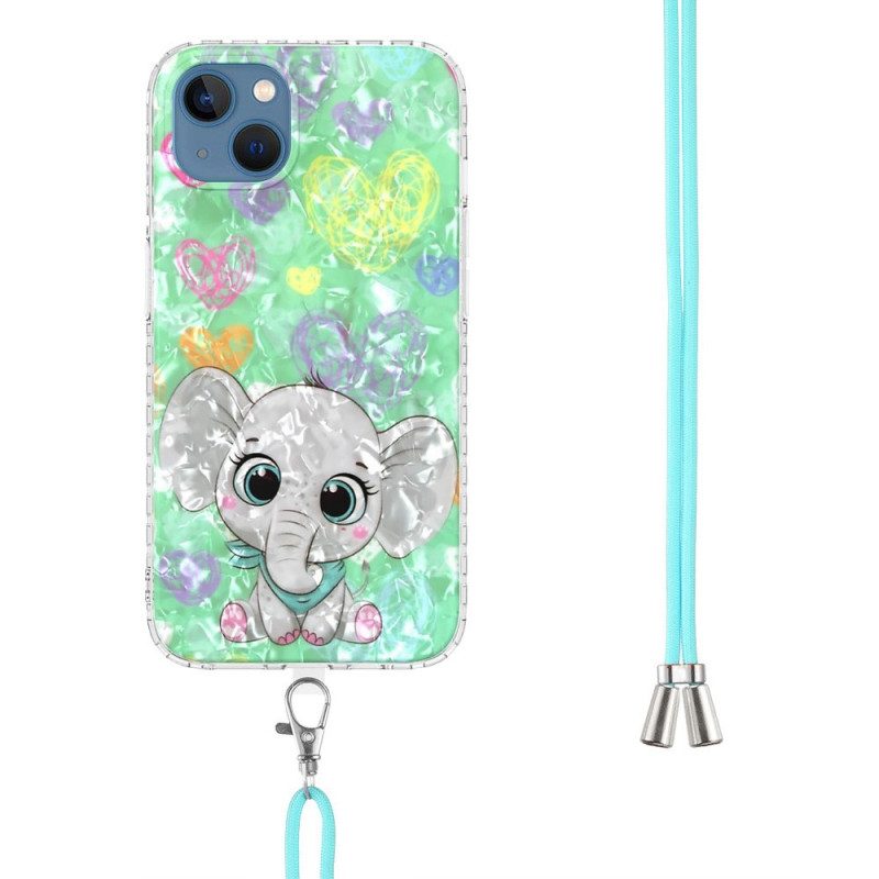 Cover iPhone 14 Stile Elefante Con Filo