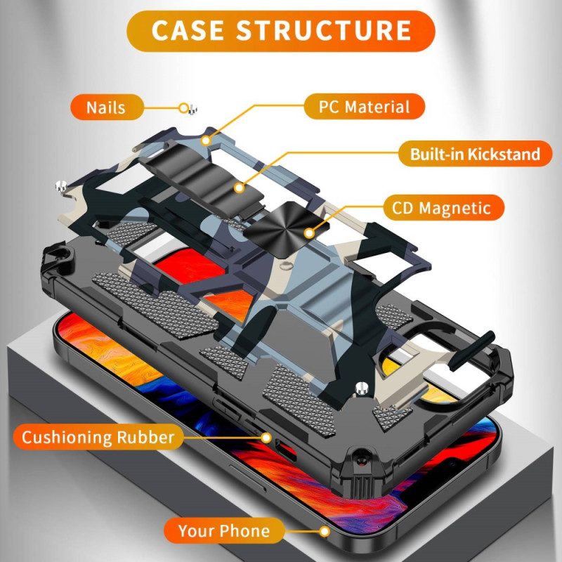 Cover iPhone 14 Supporto Rimovibile Mimetico