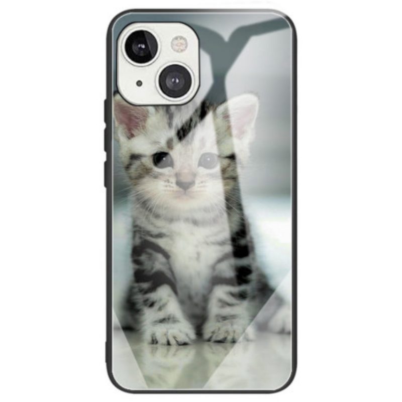 Cover iPhone 14 Vetro Temperato Gattino