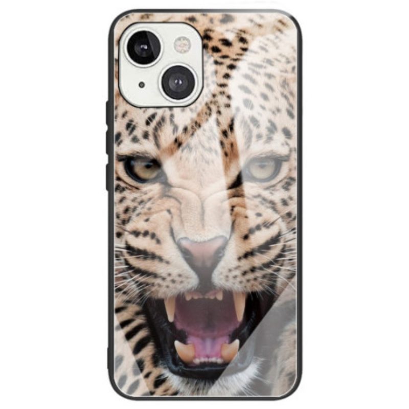 Cover iPhone 14 Vetro Temperato Leopardo