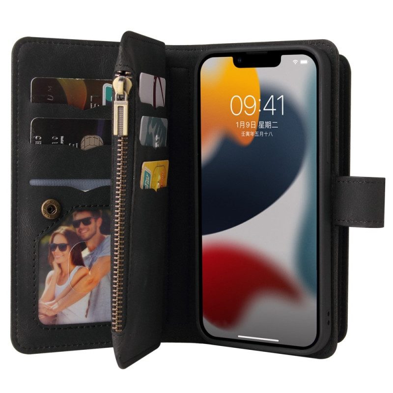 Custodia A Portafoglio iPhone 14 Portacarte Multifunzione