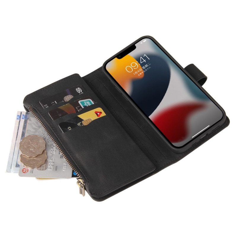 Custodia A Portafoglio iPhone 14 Portacarte Multifunzione