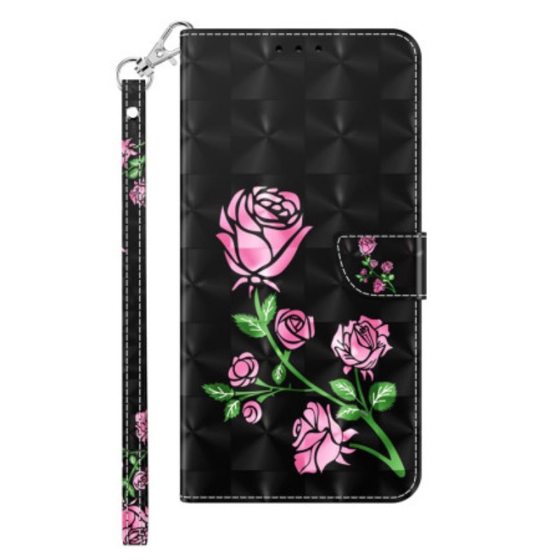 Custodia in pelle iPhone 14 Cinturino Rose