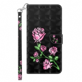 Custodia in pelle iPhone 14 Cinturino Rose